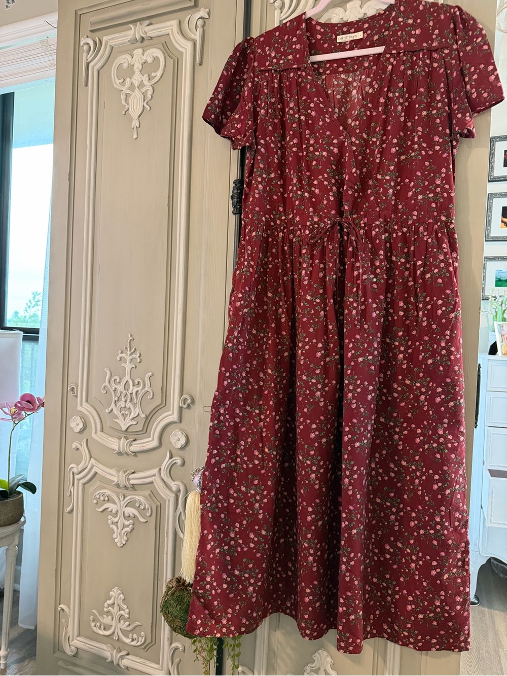 CHRISTY DAWN 🍃🌺 SIMPLE DAWN DRESS in ROSETTE ROUGE, SIZE L - Picture 3 of 10